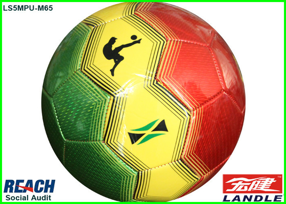 कस्टम रंगीन फुटबॉल गेंदों / पु सिंथेटिक चमड़ा फुटबॉल बॉल